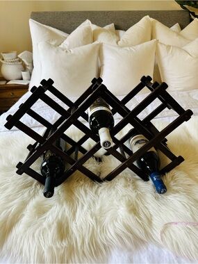Vintage Wood Accordion Wine Rack